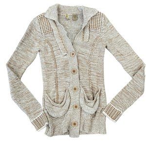BKE Tan Cream Cardigan Sweater Women's Sz XS